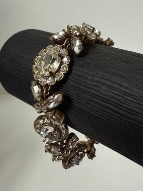 Vintage J.Crew Crystal Hugs & Kisses Statement Bracelet XOXO